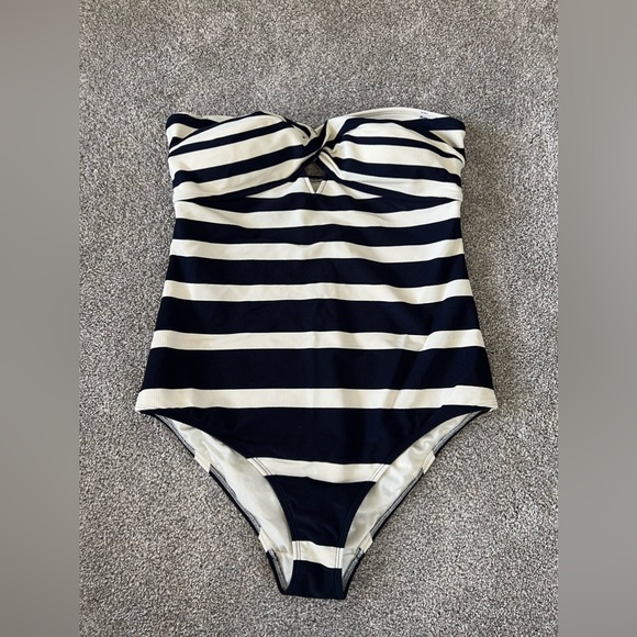 Ted Baker - Texture Stripe One-Piece Bandeau Swimsuit - Picture 2 of 6
